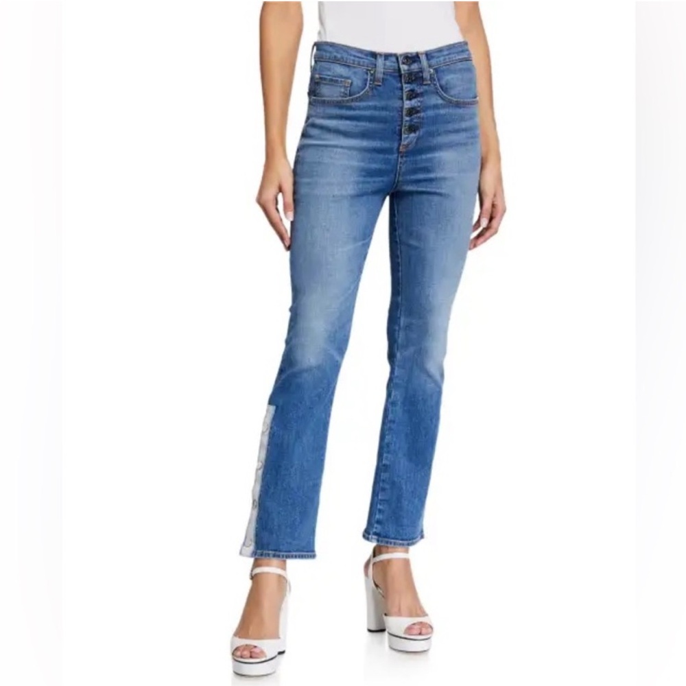 Veronica Beard Carolyn Baby Boot High Rise Button Fly Skinny Jeans Size 4